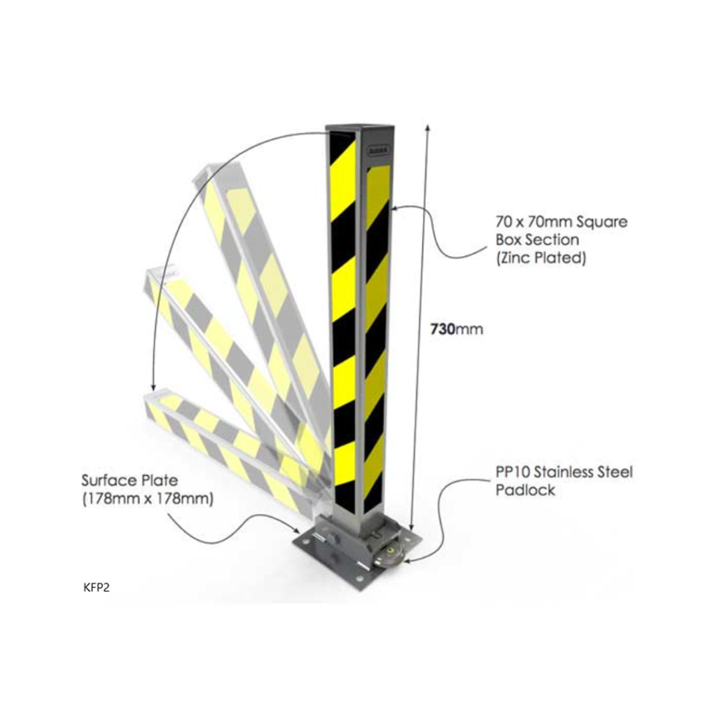 ACCESS RESTRICTION POSTS FOLD DOWN at Thornton Fencing in Huddersfield, UK